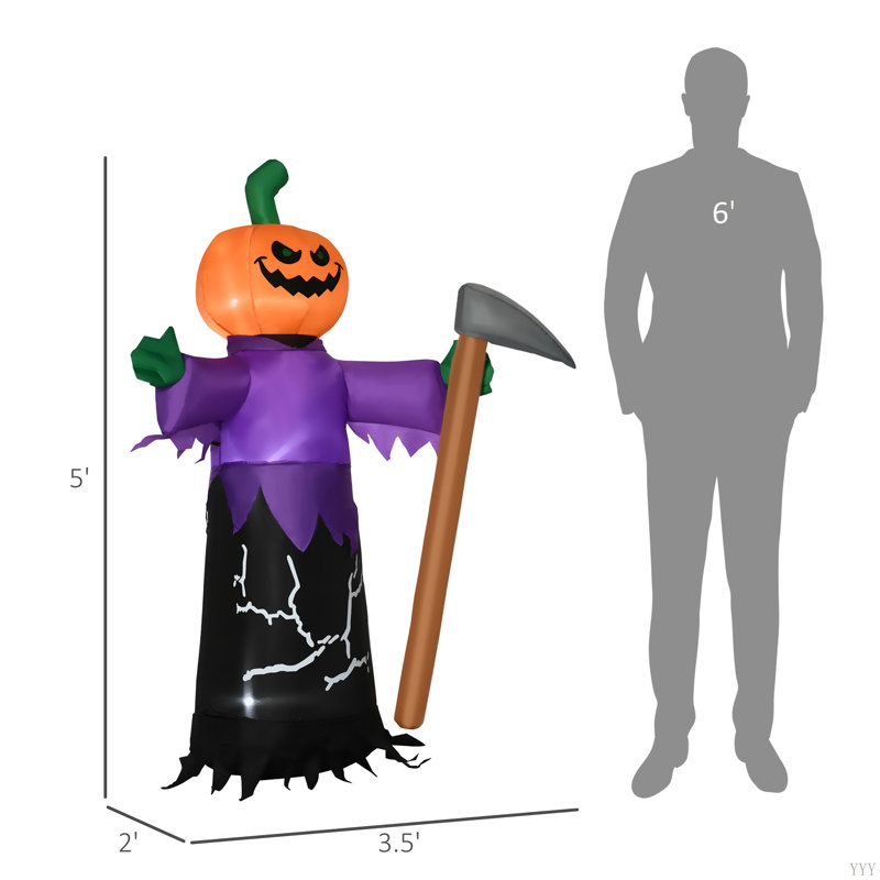 Bougie gonflable d'Halloween Outsunny