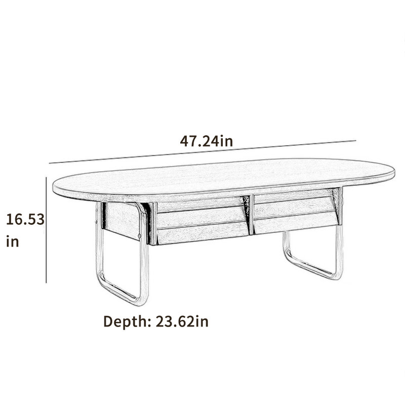 Table basse ovale