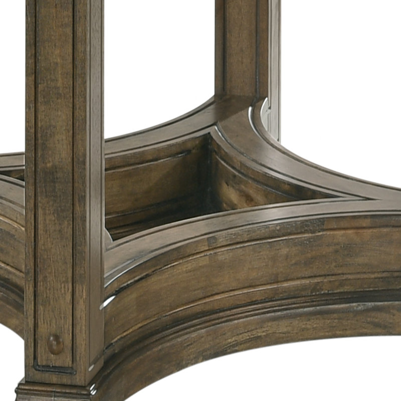 Weathered Oak Finish Round Dining Table