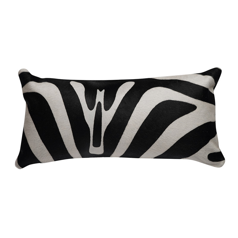 Animal Print Leather/Suede Throw Pillow