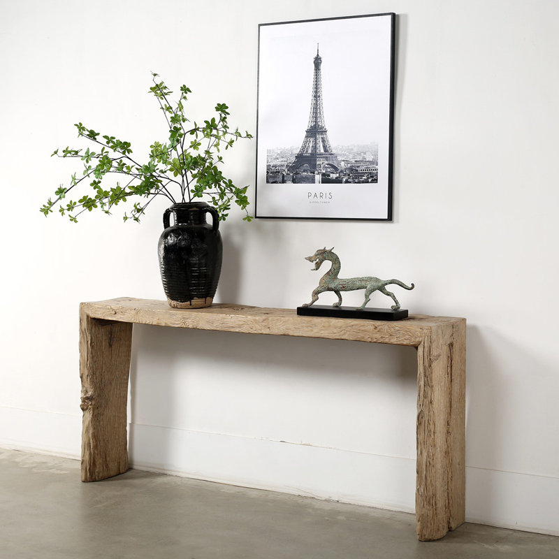Vintage Waterfall Console Table 5-5.5ft Long Weathered Natural (Size&color vary)