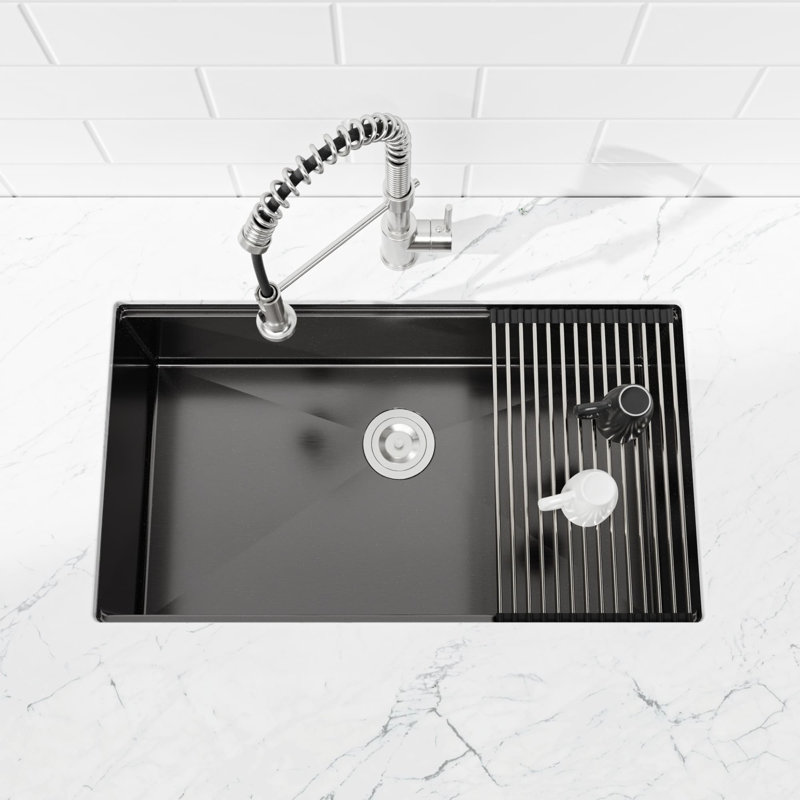 Undermount Kitchen Sink With Cutting Board Stainless Steel Kitchen Sink Workstation Single Bowl Kitchen Basin With Accessories