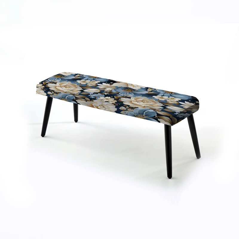 Motif floral bleu rétro bleu Finesse