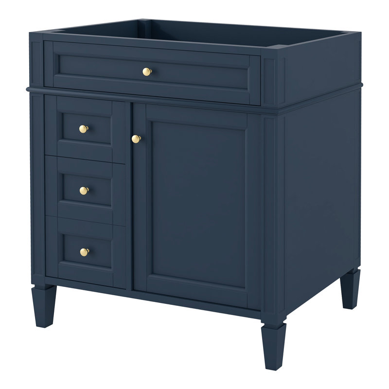 Meuble-lavabo de salle de bain 29,3 po sans lavabo supérieur, armoire de rangement moderne avec 2 tiroirs et un tiroir rabattable