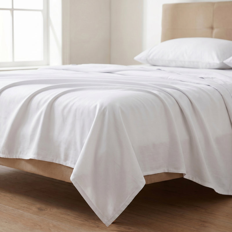 Ensemble de draps hypoallergéniques, Ensemble de draps simple extra long avec 3 taies d, Blanc