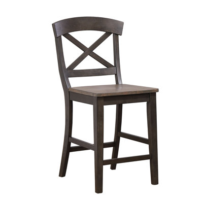 Tabouret de comptoir en bois massif Claudell