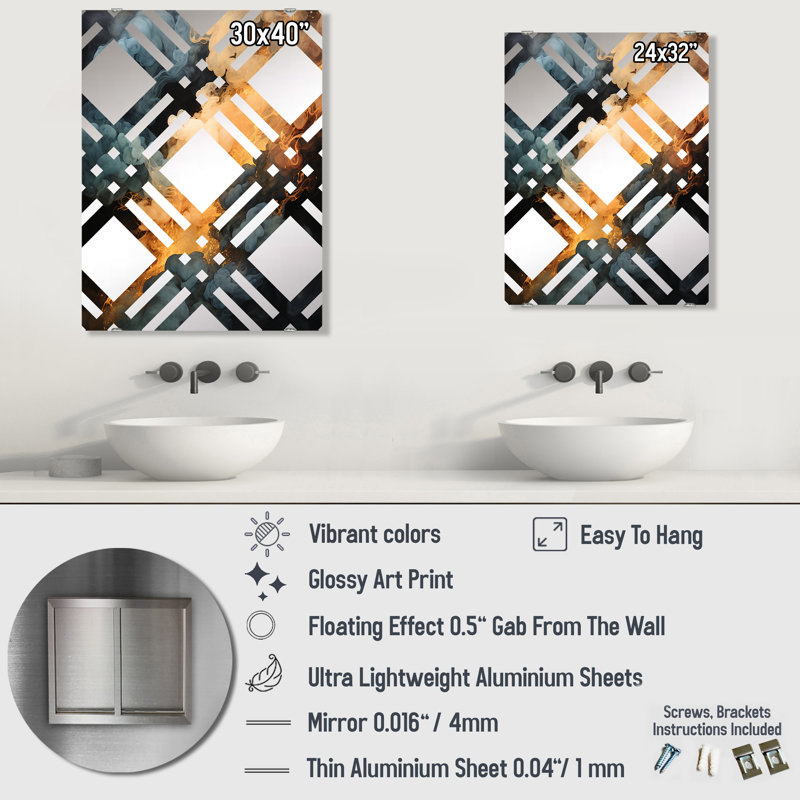 Rabago - Miroir abstrait, décoration murale MIR135508, 32 po x 24 po