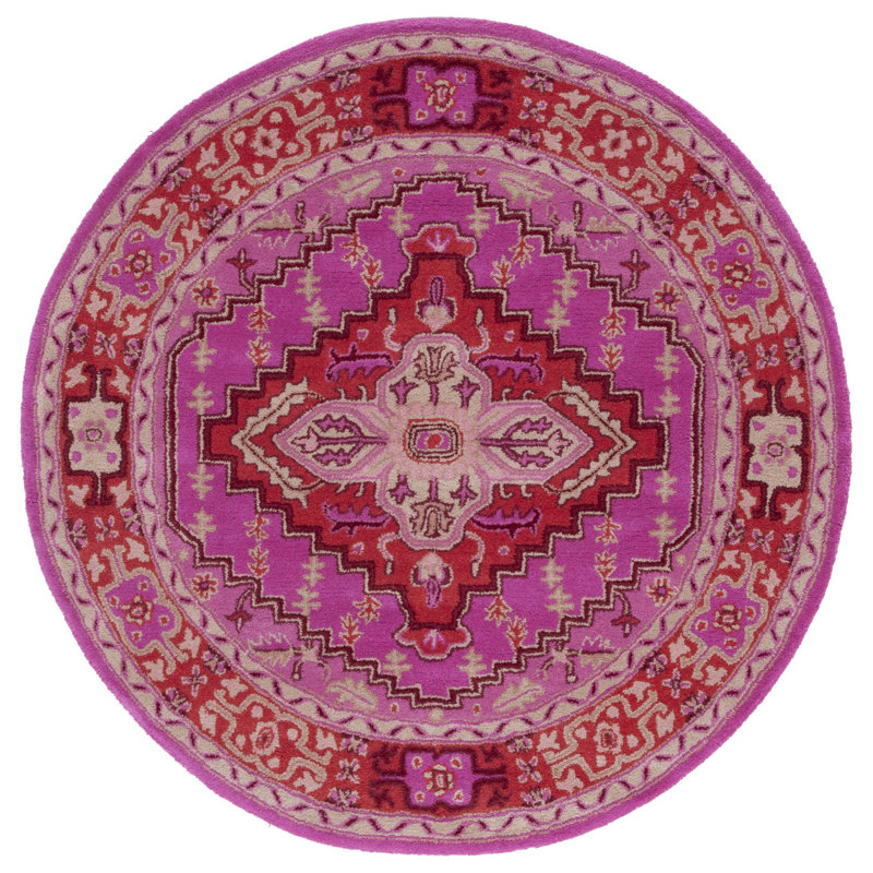 Blokzijl Hand Tufted Wool Oriental Rug, Round 5'