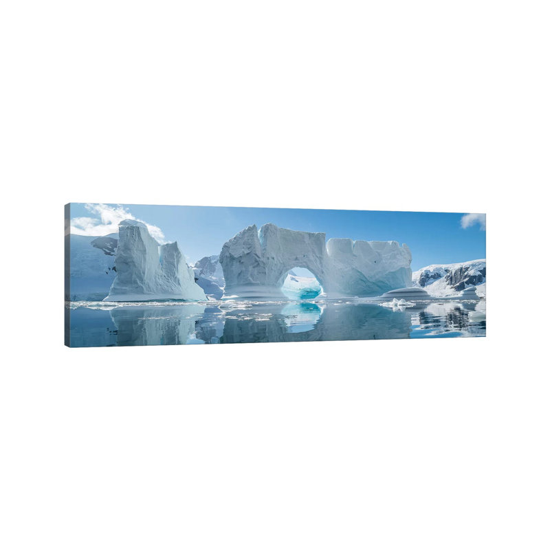 Icebergs Floating In The Southern Ocean, Antarctic Peninsula, Antarctica - Wrapped Canvas Panoramic Print