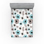 Taupe, gris, turquoise / floral