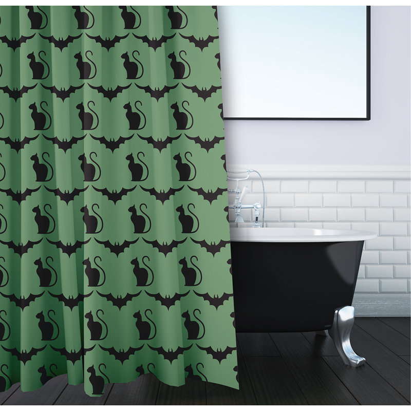 Doublure de rideau de douche simple en polyester Deneesha, Sauge