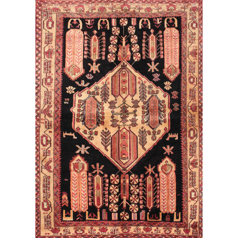 Tapis traditionnel rouge / noir Simonska, Rectangle 4 pi x 6 pi