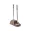 Brosse de toilette compacte moderne avec poils durs et ventouse, nettoyage de salle de bain à longues poignées, brun-130492976
