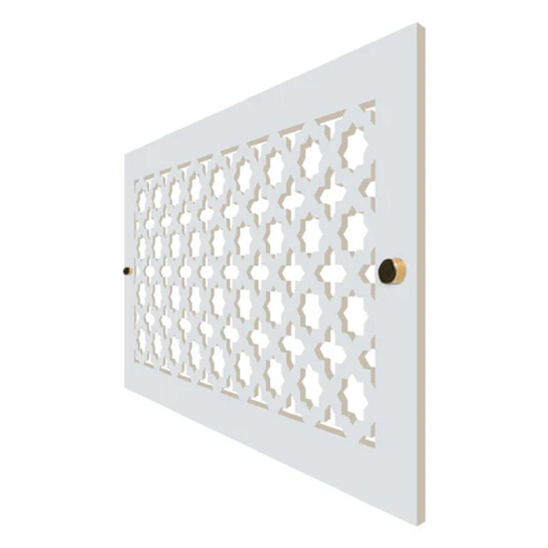 Registres muraux et de plafond Stellar Air White avec vis en laiton - 8 x 24 (ouverture de conduit) - taille totale 10 x 26 - pavillon français