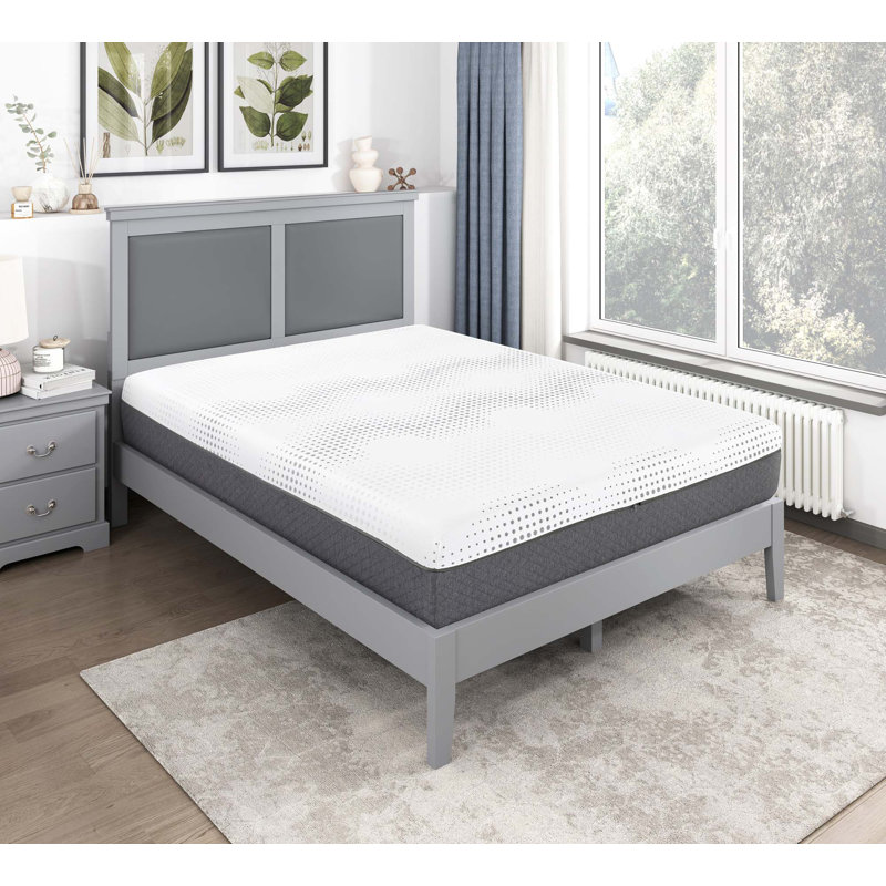 Matelas moelleux à ressorts ensachés, matelas hybride en mousse viscoélastique infusée de gel vert