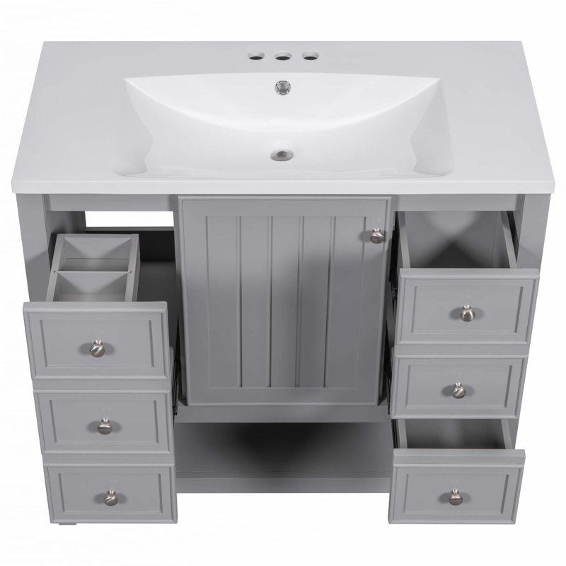 Meuble-lavabo 36 po avec lavabo, Gris