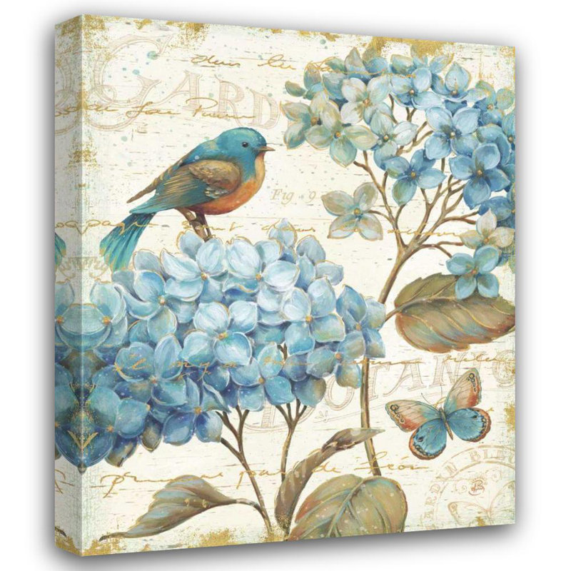 Art sur toile tendue par Red Barrel Studio® Brissonnet, galerie Daphne: Blue Garden II, H 34 po x l 28 po
