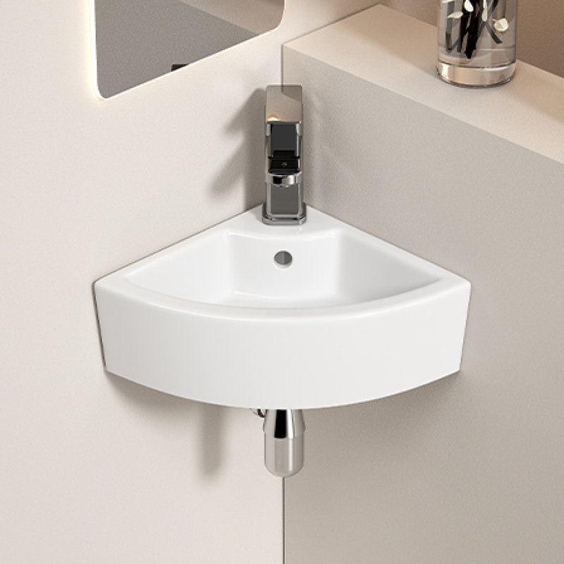 Lavabo de salle de bain en céramique peu encombrant, conception moderne compacte pour les petits espaces