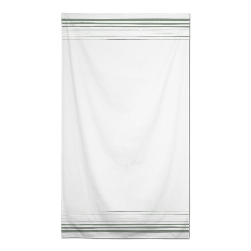 Rectangular Striped Polyester Tablecloth, Green