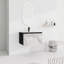 Meuble-lavabo de salle de bain avec porte à fermeture en douceur et lavabo en céramique - noir, armoire moderne