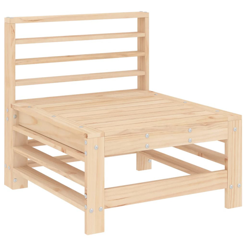 Ophelia & Co. Patio Middle Sofas 2 Pcs Solid Wood Pine, 1