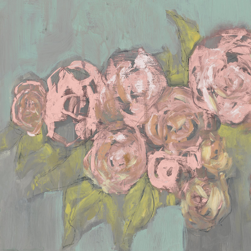 Blush Pink Flowers I by Jennifer Goldberger - Wrapped Canvas Painting, 122cm H x 122cm W