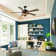 52"W Bianet 5 - Blade Stained Glass Ceiling Fan with Remote Control and Light Kit Included