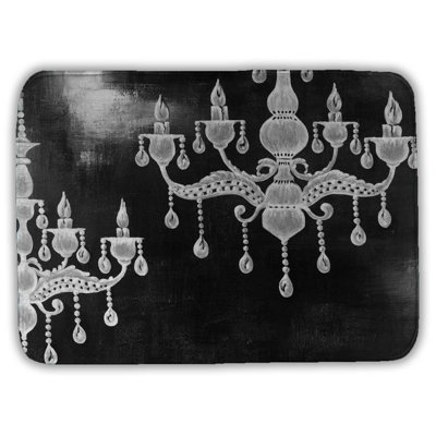 White chandeliers Bath Mat with Non-Slip Backing - Quick Dry Memory Foam Bathroom Rug - Absorbent - Modern Plush Spa-Style - Machine Washable