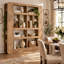 Ensemble de 2 paravents 71 "en bois avec tablettes de rangement ouvertes