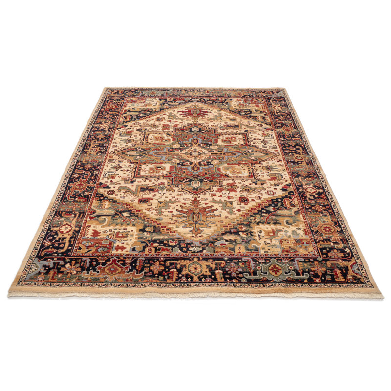 The Saharna Wool Brown/Black/Red Indoor Rug, Rectangle 200 x 290 cm