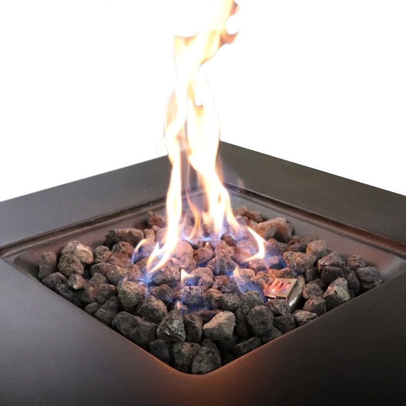 Table foyer au gaz propane en béton renforcé de fibres, Gris anthracite