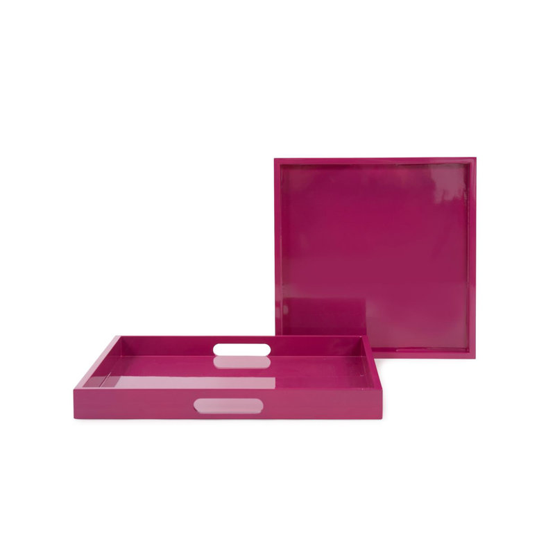 Ensemble de 2 plateaux Lavande, Rose foncé