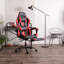 Brayden Studio Mcguinness Adjustable Ergonomic PC & Racing Game Chair with Footrest in Black/Red