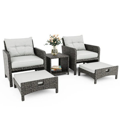 Fetina Wicker 2 - Person Patio Conversation Set with Cushions