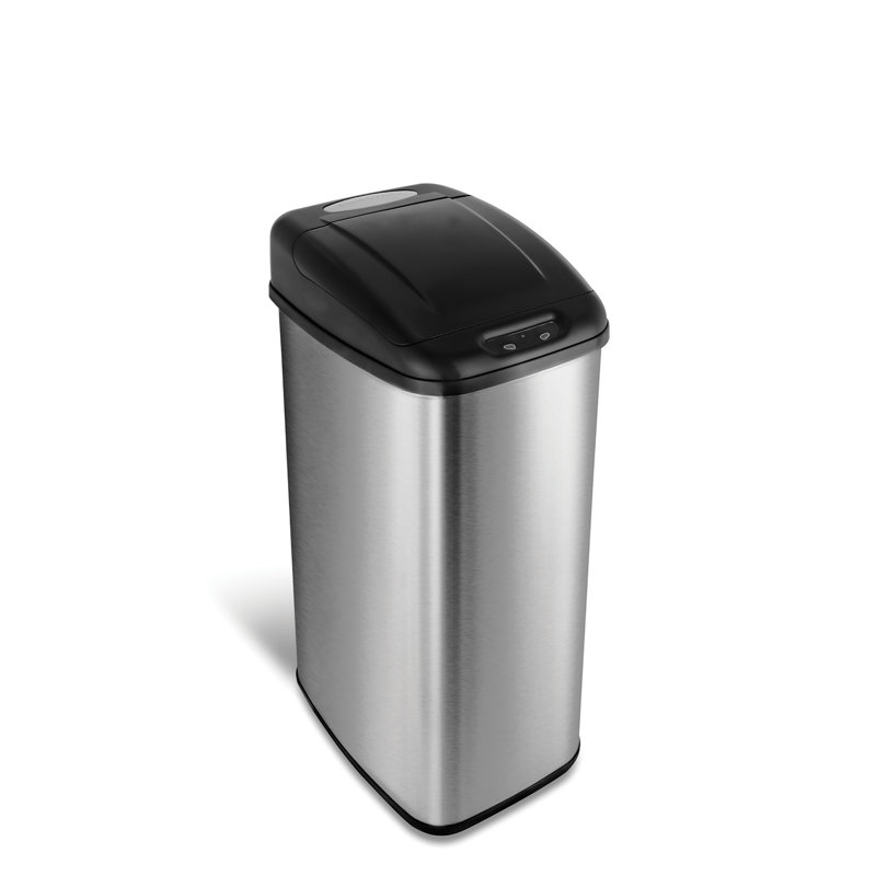 Nine Stars 13.2 Gallon Stainless Steel Slim Motion Sensor Trash Can