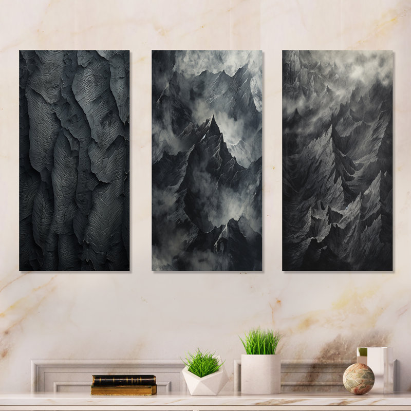 Mountains Percolated Peaks, H 28 po x l 36 po, Toile tendue