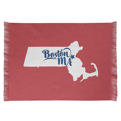 Tapis de boston sports rouge/blanc cassé