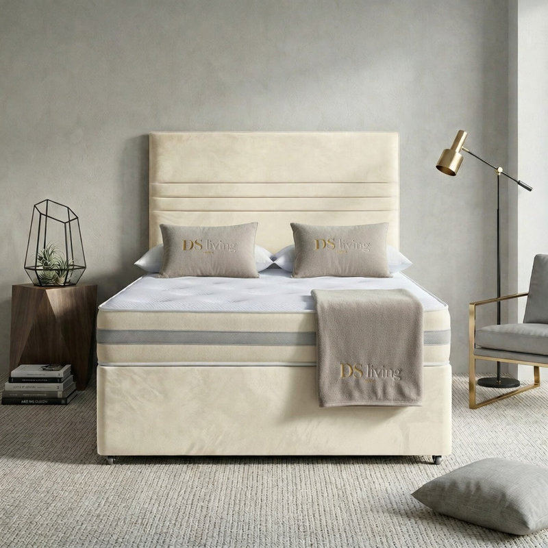 Harrington Divan Bed, Cream, King