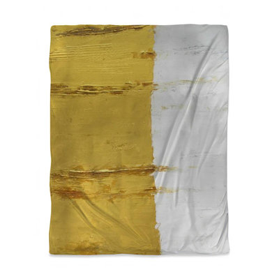 Golden Stripe Abstract White Pattern Duvet Cover - Home Decor