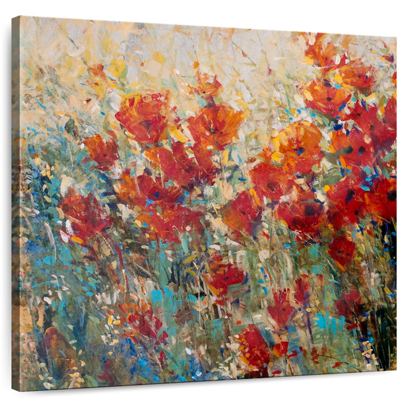 Champ de coquelicots rouges I, H 20 po x l 20 po
