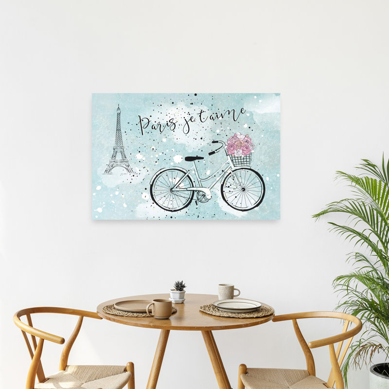 Impression sur toile Parisian Bicycle Dreams, 24" H x 36" W