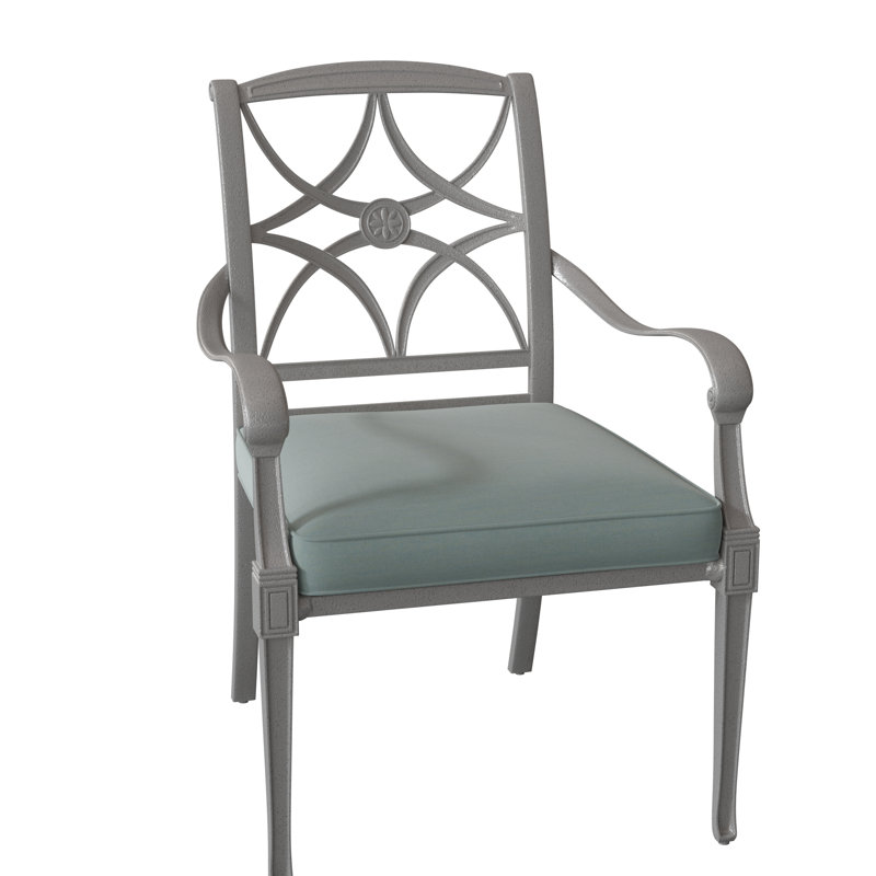 Wiltshire Outdoor Dining Armchair, 19.25", Pewter, Canvas Spa Sunbrella® Canvas