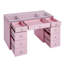 Table de coiffeuse pour enfants avec plateau de table à lumière DEL Slaystation, 7 tiroirs de rangement en faux cristal luxueux, plateau en verre transparent et éclairage tricolore-342932708