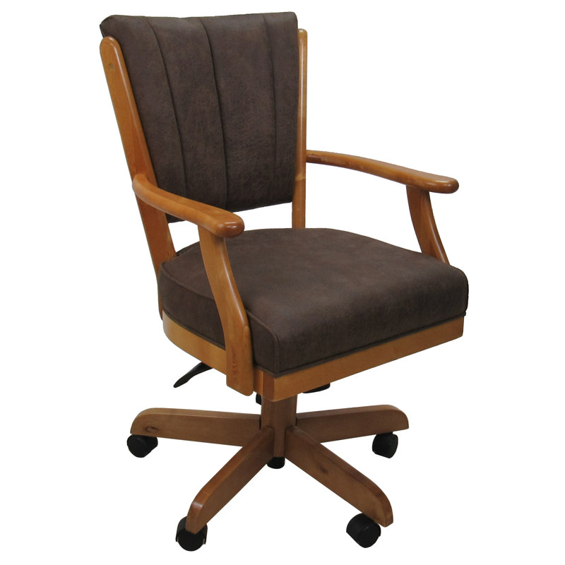 Chaise pivotante en bois avec accoudoirs Danyael, Northwest Whiskey