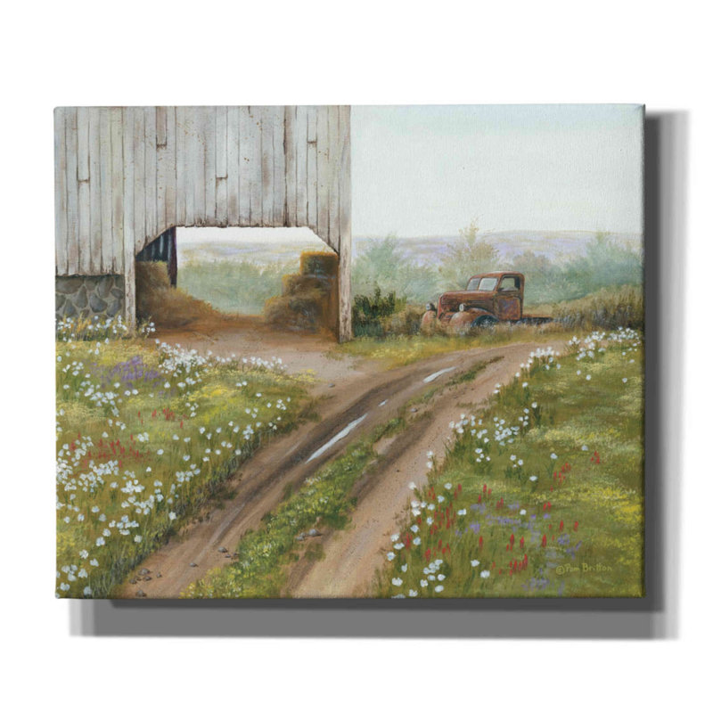 «The Old Flatbed» par Pam Britton, art mural sur toile, H 20 po x l 24 po x P 0,75 po