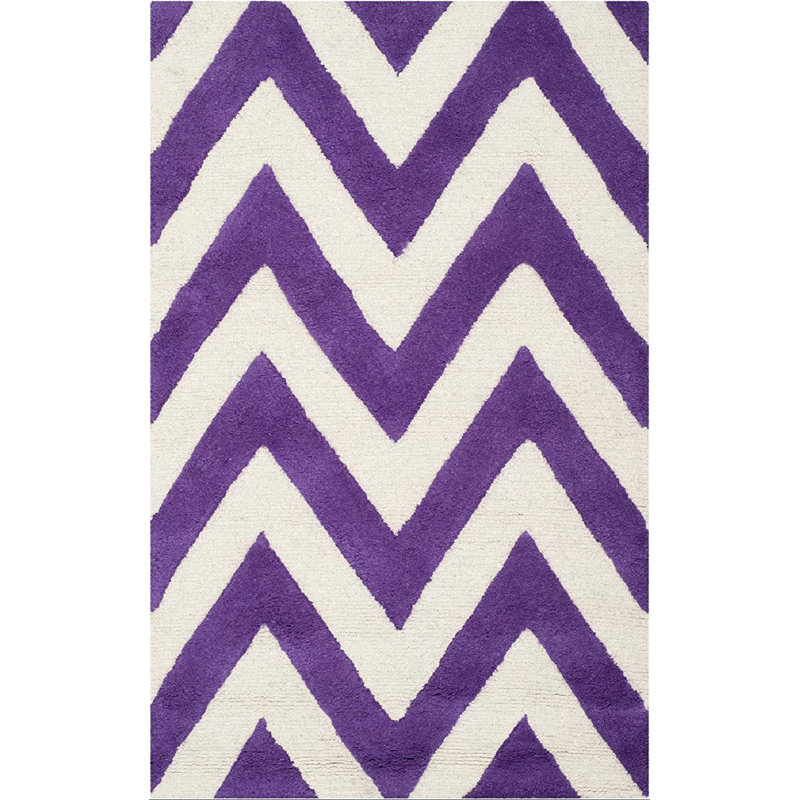 Sanyla Hand Tufted Wool Chevron Rug, Rectangle 2'6" x 4'