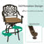  Ensemble de 3 tabourets de bar pivotants d'extérieur, ensemble de bistro en aluminium coulé à hauteur de patio avec 2 chaises coussinées et table de bar rectangulaire de 41,98 po x 23,98 po pour terrasse, jardin et bord de piscine