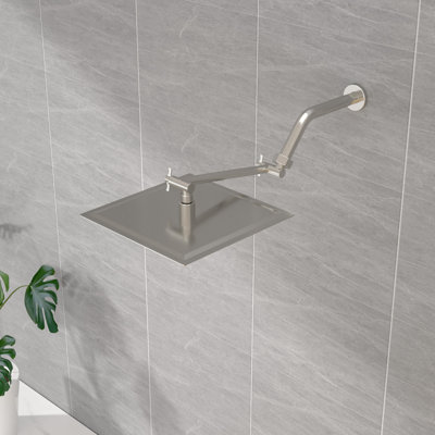 10 Inch Square Rain Shower Head With Shower Head Adjustable Extension Arm High Pressure Shower Head