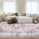 Machine Washable Rugs Oriental Floral Non-Slip Low Pile Rubber Backing Area Rug for Living Room Bedroom Kitchen Dining Room