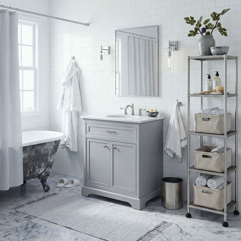 Ensemble de meuble-lavabo simple de 30 po Hermes, Gris clair